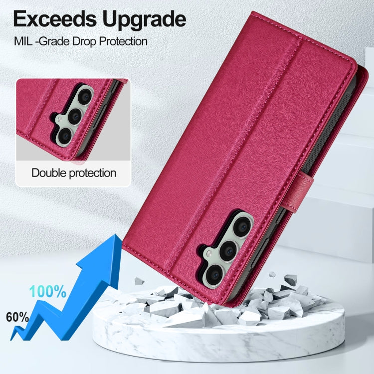 For Samsung Galaxy A55 5G LC.IMEEKE L2 Series Detachable Magsafe PU Phone Case with Lanyard(Red) - Galaxy Phone Cases by LC.IMEEKE | Online Shopping UK | buy2fix