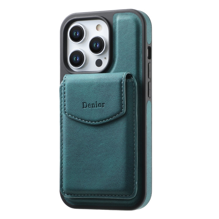 For iPhone 12 / 12 Pro Denior D20 Skin Feel MagSafe Holder Detachable Card Slot Phone Case(Blue) - iPhone 12 / 12 Pro Cases by Denior | Online Shopping UK | buy2fix