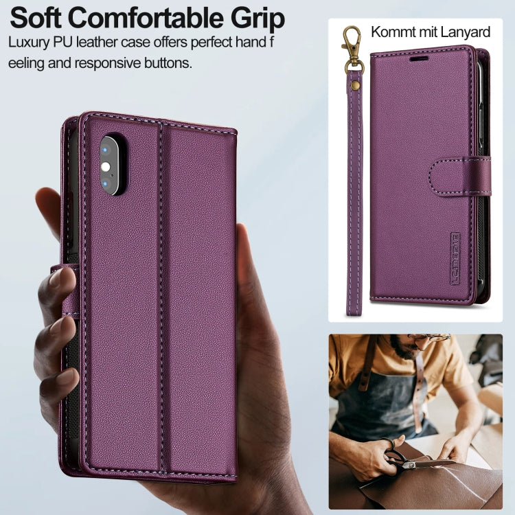 For iPhone XS Max LC.IMEEKE L2 Series Detachable Magsafe PU Phone Case with Lanyard(Purple) - More iPhone Cases by LC.IMEEKE | Online Shopping UK | buy2fix