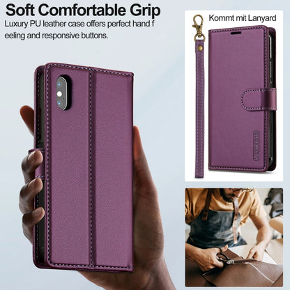 For iPhone XS Max LC.IMEEKE L2 Series Detachable Magsafe PU Phone Case with Lanyard(Purple) - More iPhone Cases by LC.IMEEKE | Online Shopping UK | buy2fix