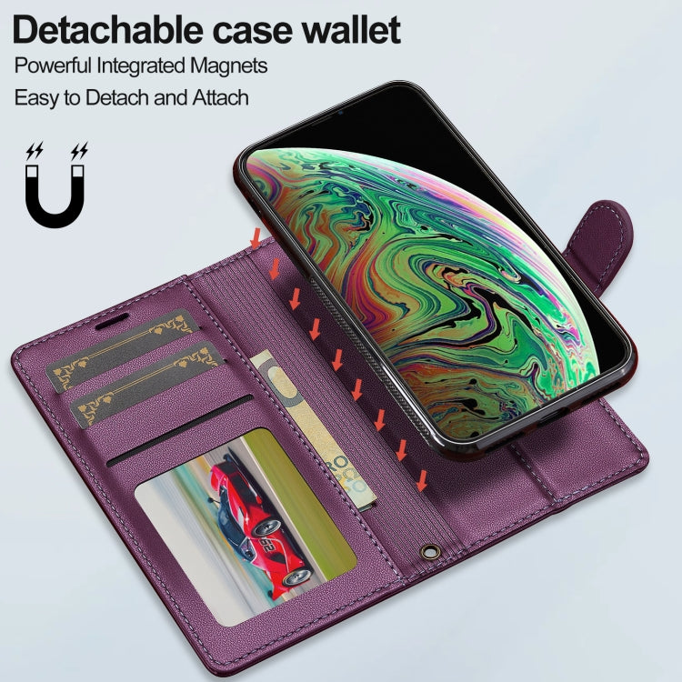 For iPhone XS Max LC.IMEEKE L2 Series Detachable Magsafe PU Phone Case with Lanyard(Purple) - More iPhone Cases by LC.IMEEKE | Online Shopping UK | buy2fix