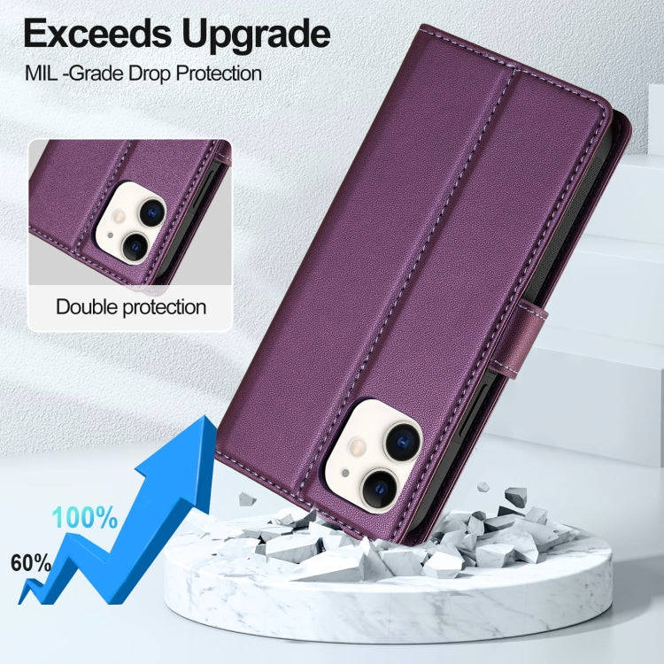 For iPhone 11 LC.IMEEKE L2 Series Detachable Magsafe PU Phone Case with Lanyard(Purple) - iPhone 11 Cases by LC.IMEEKE | Online Shopping UK | buy2fix