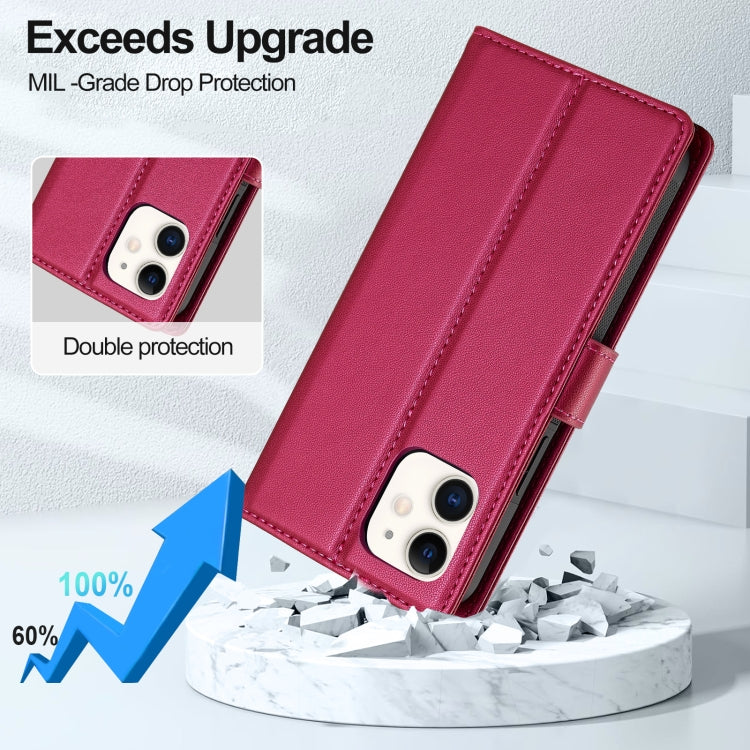 For iPhone 11 LC.IMEEKE L2 Series Detachable Magsafe PU Phone Case with Lanyard(Red) - iPhone 11 Cases by LC.IMEEKE | Online Shopping UK | buy2fix