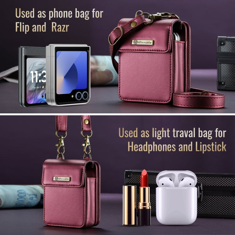 CaseMe Me50 Mini Universal Bag for Apple and Samsung Headphones + Lipstick(Wine Red) - For AirPods 1/2 by CaseMe | Online Shopping UK | buy2fix