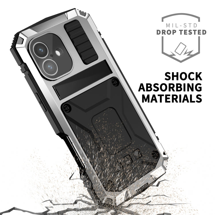 For iPhone 16 R-JUST Life Waterproof Dustproof Shockproof Phone Case(Silver) - iPhone 16 Cases by R-JUST | Online Shopping UK | buy2fix