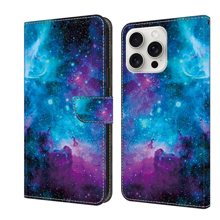 For iPhone 16 Pro Crystal Painted Leather Phone case(Starry Sky) - iPhone 16 Pro Cases by buy2fix | Online Shopping UK | buy2fix