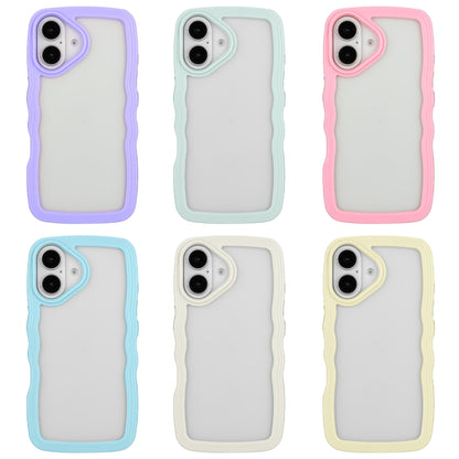 For iPhone 16 Candy Color Wave TPU Clear PC Phone Case(Green) - iPhone 16 Cases by buy2fix | Online Shopping UK | buy2fix