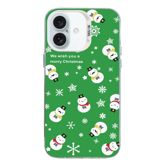 For iPhone 16 Plus Christmas Series PC Full Coverage Pattern Phone Case(CW038 White) - iPhone 16 Plus Cases by buy2fix | Online Shopping UK | buy2fix