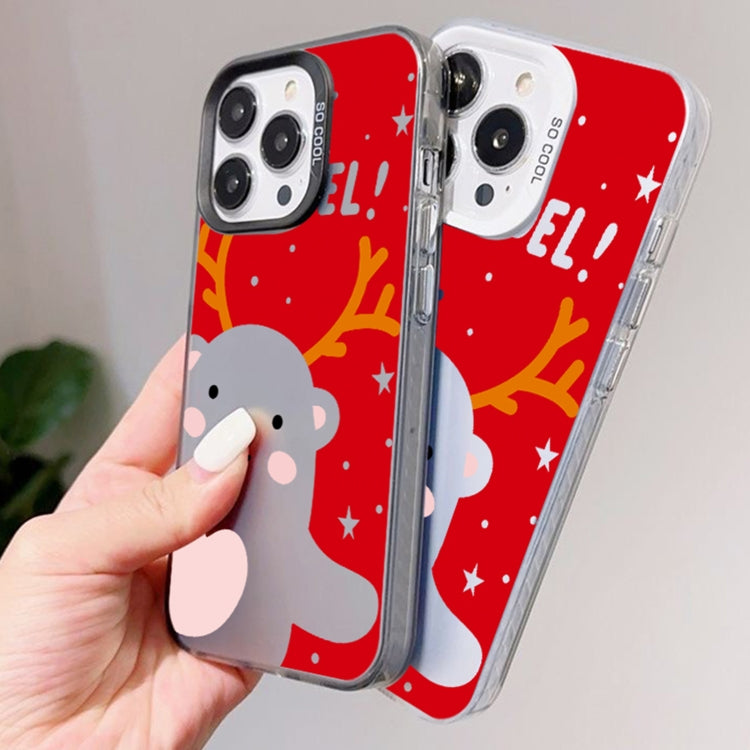 For iPhone 16 Christmas Series PC Full Coverage Pattern Phone Case(CK048 Black) - iPhone 16 Cases by buy2fix | Online Shopping UK | buy2fix