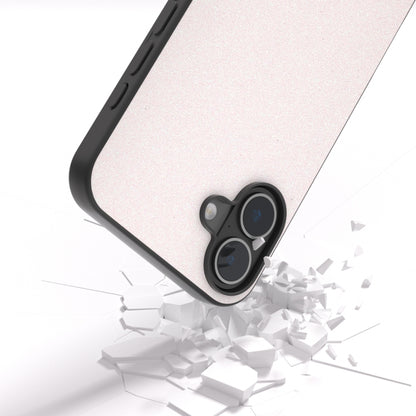 For iPhone 16 Black Frame Glitter Shockproof Phone Case(White) - iPhone 16 Cases by buy2fix | Online Shopping UK | buy2fix