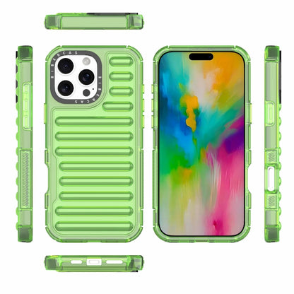 For iPhone 16 Pro Max High Transparency TPU Hybrid PC Airbag Phone Case(Transparent Green) - iPhone 16 Pro Max Cases by buy2fix | Online Shopping UK | buy2fix