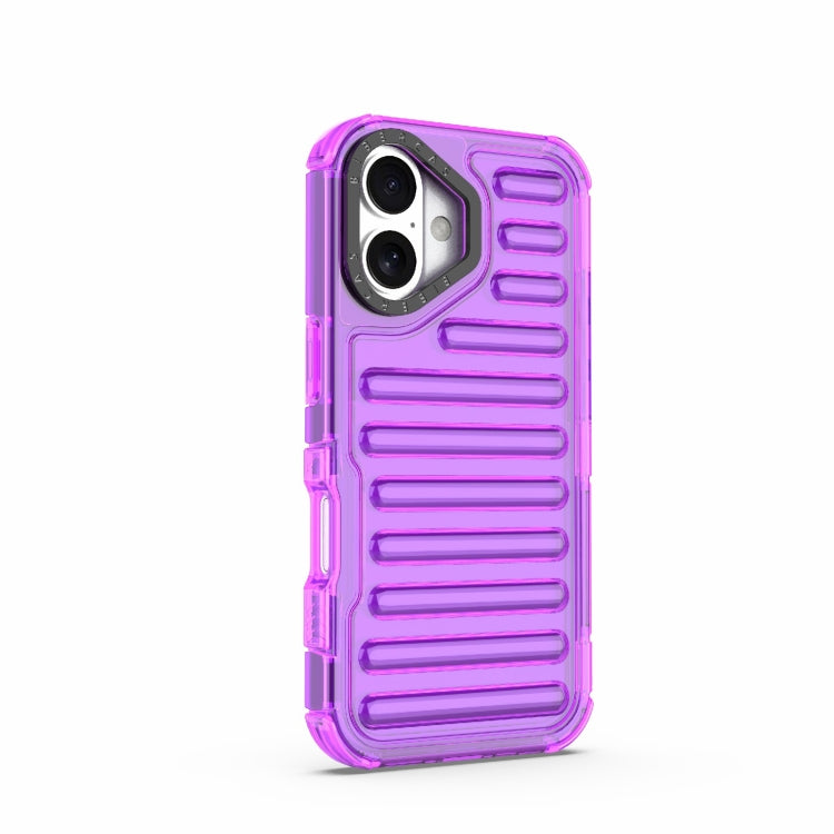 For iPhone 16 Plus High Transparency TPU Hybrid PC Airbag Phone Case(Transparent Purple) - iPhone 16 Plus Cases by buy2fix | Online Shopping UK | buy2fix