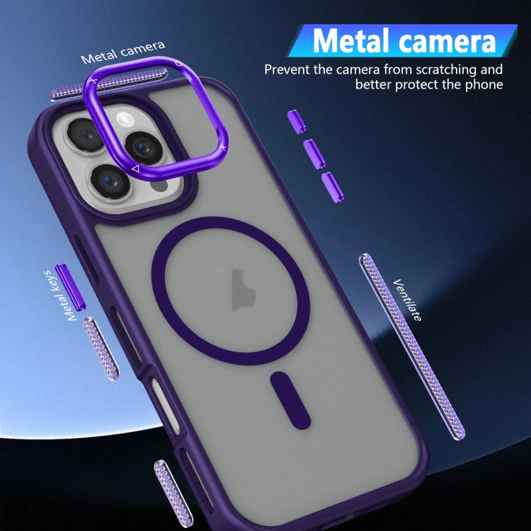 For iPhone 16 Pro Breathable Skin Feel Frosted MagSafe Magnetic Phone Case(Purple) - iPhone 16 Pro Cases by buy2fix | Online Shopping UK | buy2fix