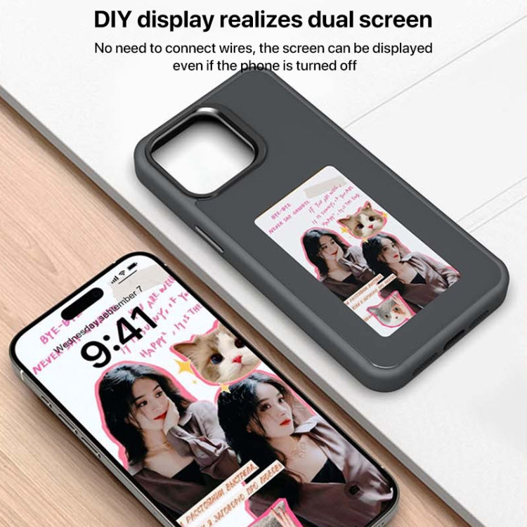 For iPhone 16 Pro Max Four-Color E-ink Screen NFC DIY Phone Case(Blue) - iPhone 16 Pro Max Cases by buy2fix | Online Shopping UK | buy2fix