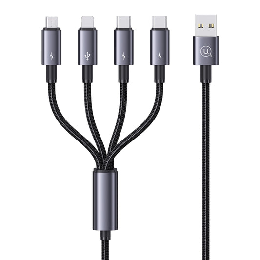 USAMS SJ739 1.2m 4 in 1 Type-C Fast Charging Cable(Titanium Gray) - Multifunction Cable by USAMS | Online Shopping UK | buy2fix