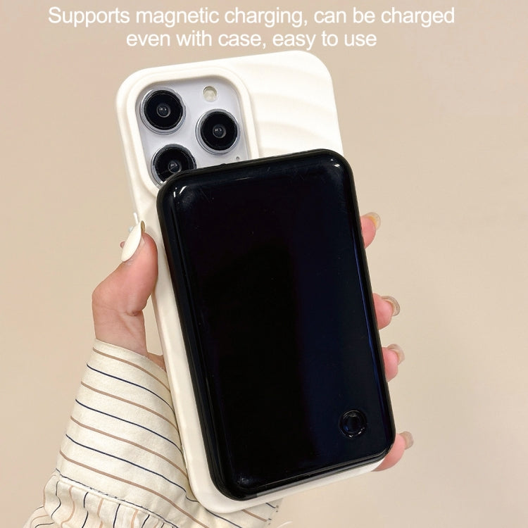 For iPhone 16 Pro Max Frosted Wave Texture MagSafe Magnetic TPU Phone Case(White) - iPhone 16 Pro Max Cases by buy2fix | Online Shopping UK | buy2fix