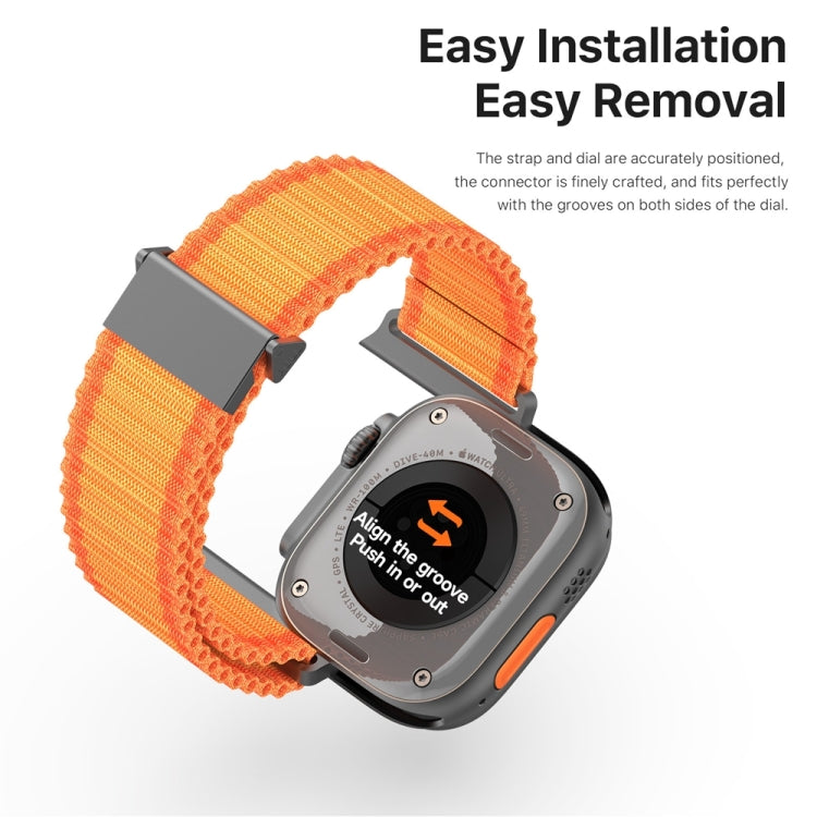 For Apple Watch SE 2023 44mm DUX DUCIS YC Series Ocean Nylon Watch Band(Orange) - Watch Bands by DUX DUCIS | Online Shopping UK | buy2fix