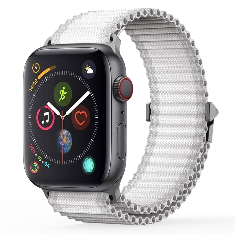 For Apple Watch Series 4 44mm DUX DUCIS YC Series Ocean Nylon Watch Band(White) - Watch Bands by DUX DUCIS | Online Shopping UK | buy2fix