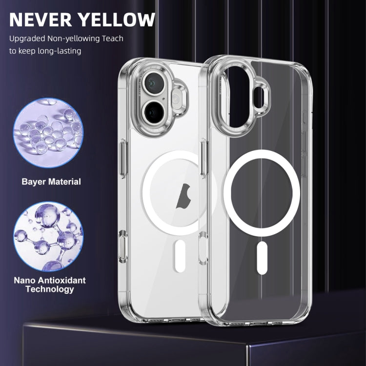 For iPhone 16 Ice Color Magnetic Series Magsafe Magnetic PC Hybrid TPU Phone Case(Transparent) - iPhone 16 Cases by buy2fix | Online Shopping UK | buy2fix