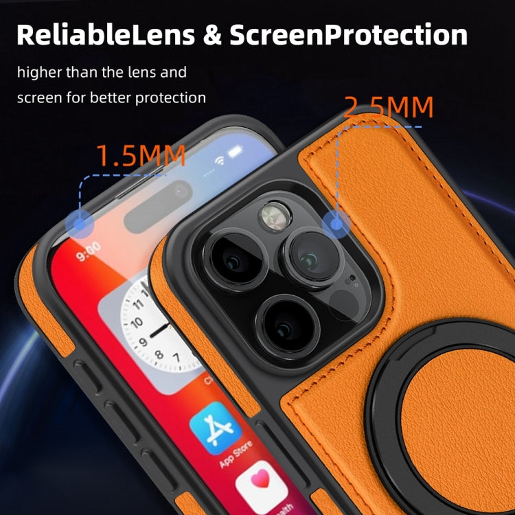 For iPhone 16 Pro Yashi 360 Degree Rotating MagSafe Holder Phone Case(Orange) - iPhone 16 Pro Cases by buy2fix | Online Shopping UK | buy2fix