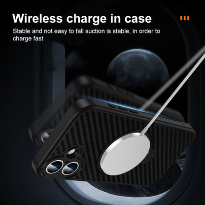 For iPhone 15 Plus Carbon Fiber MagSafe 360 Degree Rotating Holder Phone Case(Black) - iPhone 15 Plus Cases by buy2fix | Online Shopping UK | buy2fix