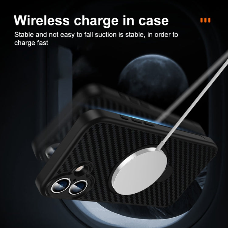 For iPhone 16 Pro Max Carbon Fiber MagSafe 360 Degree Rotating Holder Phone Case(Black) - iPhone 16 Pro Max Cases by buy2fix | Online Shopping UK | buy2fix