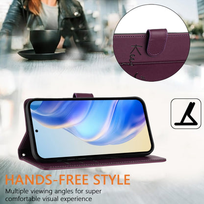 For Redmi K70 Ultra 5G Global Smile Embossing RFID Leather Phone Case(Violet) - Xiaomi Cases by buy2fix | Online Shopping UK | buy2fix