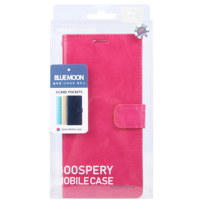 For iPhone 16 GOOSPERY BLUE MOON Crazy Horse Texture Leather Phone Case(Rose Red) - iPhone 16 Cases by GOOSPERY | Online Shopping UK | buy2fix