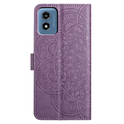 For Motorola Moto G Play 2024 Flower Embossed Leather Phone Case(Purple) - Motorola Cases by buy2fix | Online Shopping UK | buy2fix