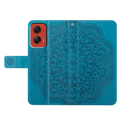 For Motorola Moto G Stylus 5G 2024 Flower Embossed Leather Phone Case(Blue) - Motorola Cases by buy2fix | Online Shopping UK | buy2fix