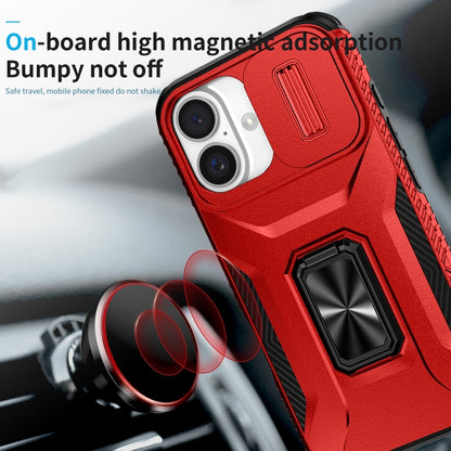 For iPhone 16 Sliding Camshield Holder Phone Case(Red) - iPhone 16 Cases by buy2fix | Online Shopping UK | buy2fix