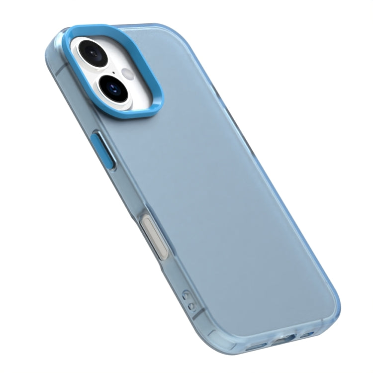 For iPhone 16 Candy PC Hybrid TPU Shockproof Phone Case(Blue) - iPhone 16 Cases by buy2fix | Online Shopping UK | buy2fix