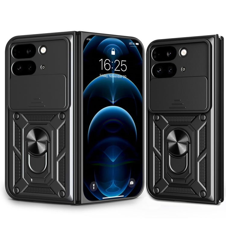 For Google Pixel 9 Pro Fold Sliding Camera Cover Design TPU+PC Phone Case(Black) - Google Cases by buy2fix | Online Shopping UK | buy2fix