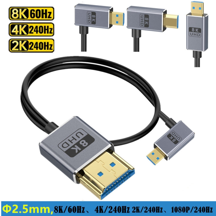 1.2m Coaxial Micro HDMI to HDMI 8K UHD 48Gbps Video Connection Cable, Style:Straight Head - Cable by buy2fix | Online Shopping UK | buy2fix