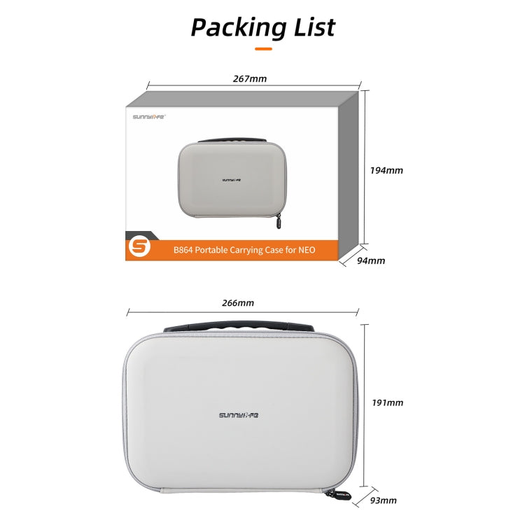 For DJI Neo Sunnylife Drone Batteries Kit Storage Case Box Suitcase(White) - Backpacks & Bags by Sunnylife | Online Shopping UK | buy2fix