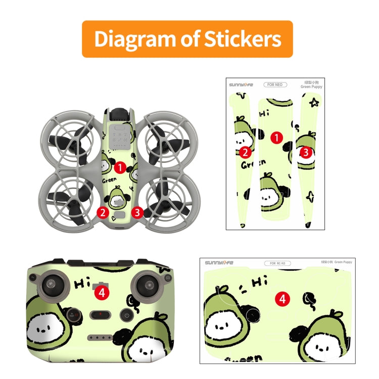 For DJI Neo 2pcs Combo Drone Body Protective Stickers(Graffiti Boom + Ghost Pop) - Stickers by Sunnylife | Online Shopping UK | buy2fix