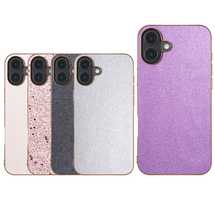 For iPhone 16 Electroplating Frame Glitter Shockproof Phone Case(Black) - iPhone 16 Cases by buy2fix | Online Shopping UK | buy2fix