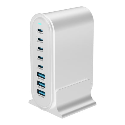 YMX-968 268W 5Type-C, 3USB 8-Ports Desktop Fast Charger, Plug Type:EU Plug(White) - Multifunction Charger by buy2fix | Online Shopping UK | buy2fix