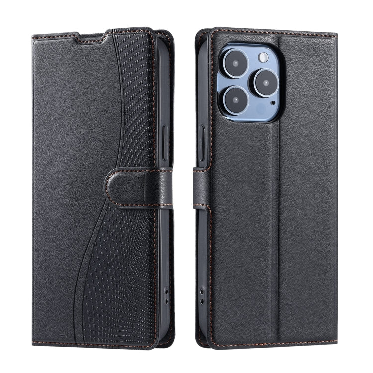 For iPhone 16 Pro Max Voltage Ultra-thin Dot Leather Phone Case(Black) - iPhone 16 Pro Max Cases by buy2fix | Online Shopping UK | buy2fix