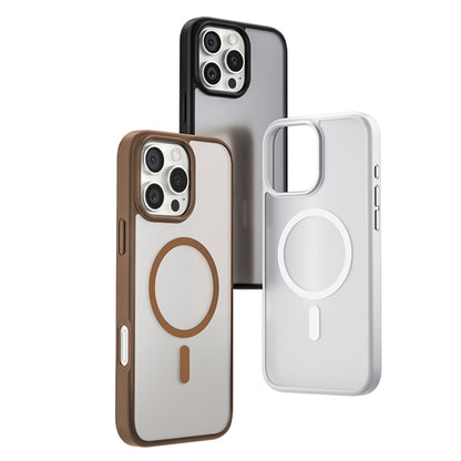 For iPhone 16 TGVIS GRACE Series MagSafe Frosted Translucent Phone Case(Brown) - iPhone 16 Cases by TGVIS | Online Shopping UK | buy2fix