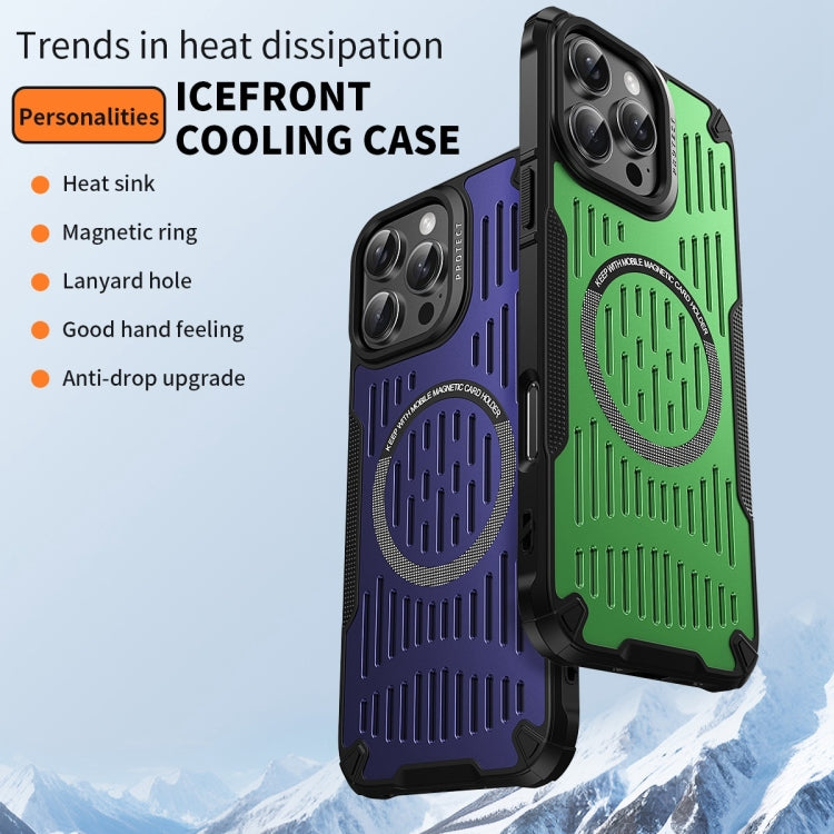 For iPhone 16 Ice Front Cooling MagSafe Magnetic Phone Case(Sapphire Blue) - iPhone 16 Cases by buy2fix | Online Shopping UK | buy2fix