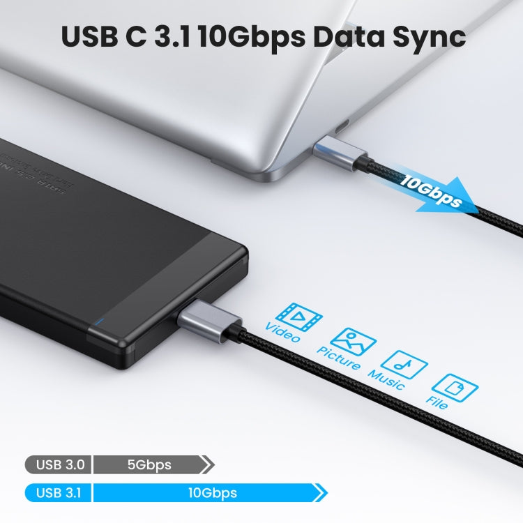 10Gbps USB-C / Type-C 3.1 to Micro B Mobile Hard Disk Adapter Cable, Length:3m - Cable & Adapters by buy2fix | Online Shopping UK | buy2fix