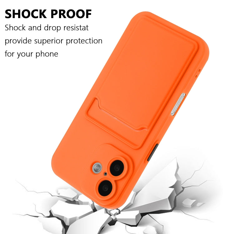 For iPhone 16 Plus Skin Feel Card Contrast Color Button TPU Phone Case(Orange) - iPhone 16 Plus Cases by buy2fix | Online Shopping UK | buy2fix