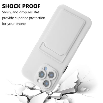 For iPhone 16 Pro Max Skin Feel Card Contrast Color Button TPU Phone Case(White) - iPhone 16 Pro Max Cases by buy2fix | Online Shopping UK | buy2fix