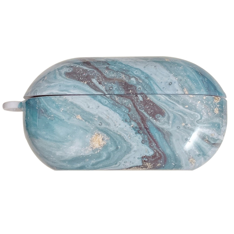 For Beats Solo Buds Marble Texture Glossy PC Earphone Protective Case(Pink Blue) - Other Case by buy2fix | Online Shopping UK | buy2fix