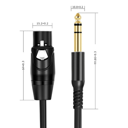 6.35mm to XRL Canon Female Dual Channel Microphone Audio Cable, Length:3m(Black) - Microphone Audio Cable & Connector by buy2fix | Online Shopping UK | buy2fix