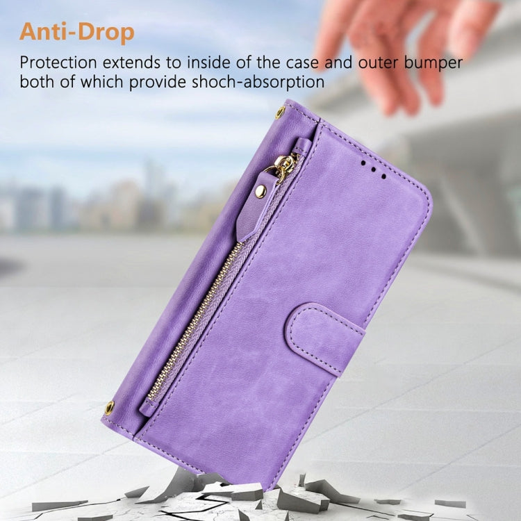 For iPhone SE 2024 Multi-Card Slots Zipper Wallet Leather Phone Case(Purple) - More iPhone Cases by buy2fix | Online Shopping UK | buy2fix