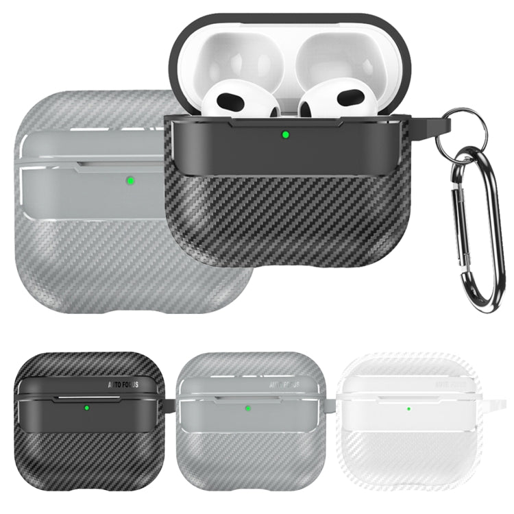 For AirPods 4 Carbon Fiber Texture Bluetooth Earphone Protective Case(Transparent) - For AirPods 4 by buy2fix | Online Shopping UK | buy2fix