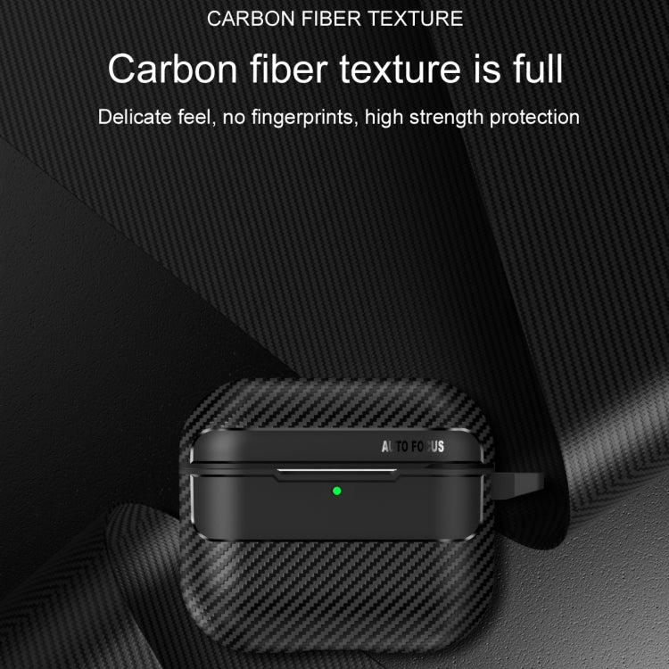 For AirPods 4 Carbon Fiber Texture Bluetooth Earphone Protective Case(Black) - For AirPods 4 by buy2fix | Online Shopping UK | buy2fix