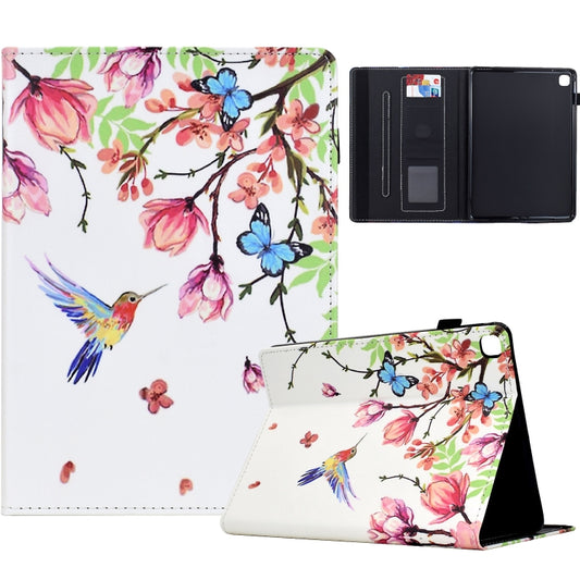 For Samsung Galaxy Tab A 10.1 2019 Painted Pattern Leather Tablet Case(Flowers Bird) - Tab A 10.1 (2019) T510 / T515 by buy2fix | Online Shopping UK | buy2fix